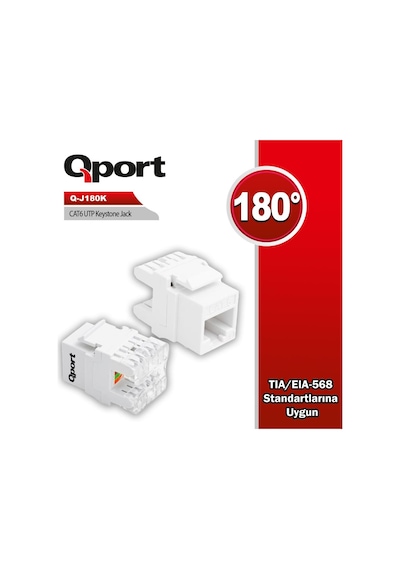 QPORT Q-J180K  CAT6 180 DERE KEYSTONE JACK