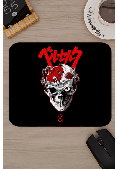 Berserk Kaymaz Dikişli Kauçuk Oyuncu Mousepad V3 - 22x18 Gaming Mouse Pad Fare Altlığı
