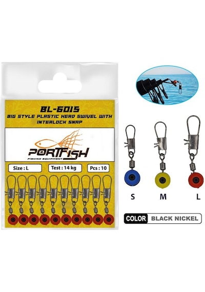 Portfish BL-6015 Stoperli Klips- 10 ADETLİ
