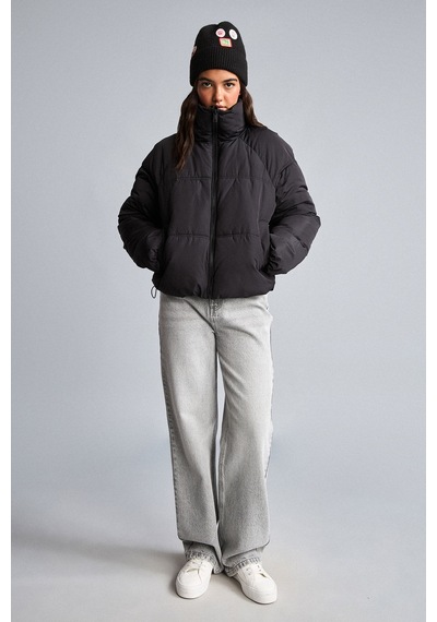 Defacto Regular Fit Dik Yaka Şişme Mont H3822ax26aubk81 Siyah-bk81