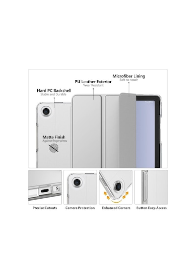 Samsung Uyumlu Galaxy Tab A11 Plus 11inç X230 Kılıf Pu Deri Smart Standlı Case Uyku Modlu X235 X236f
