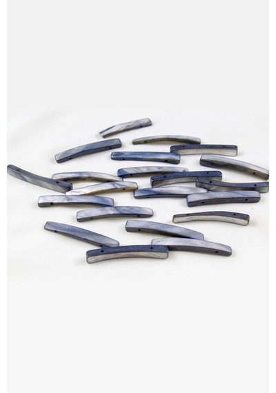 6x45 Mm Haki Renk Çift Delikli Çubuk Doğal Taş Boncuk 10 Adet