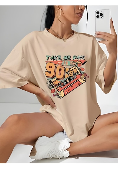 Startmore 90"s Taxe Baskılı Tişört Taş2
