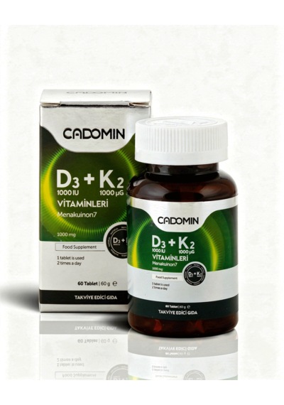 D3-k2 Vitaminleri Takviye Edici Gıda 1000 Mg 60 Kapsül