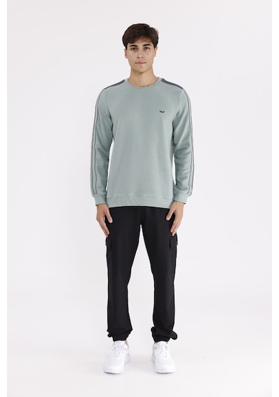 Rowinger Selanik Doku Yumuşak Tutuşlu Rahat Kalıp Yuvarlak Yaka Esnek Manşetli Sweatshirt Çağla