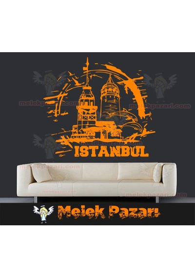 Istanbul Galata Kulesi Ve Kız Kulesi Duvar Sticker