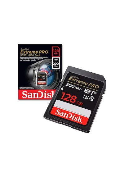 SanDisk Extreme Pro SDSDXXD-128G-GN4IN 128 GB 200 MB/S SDXC V30 UHS-I U3 Hafıza Kartı