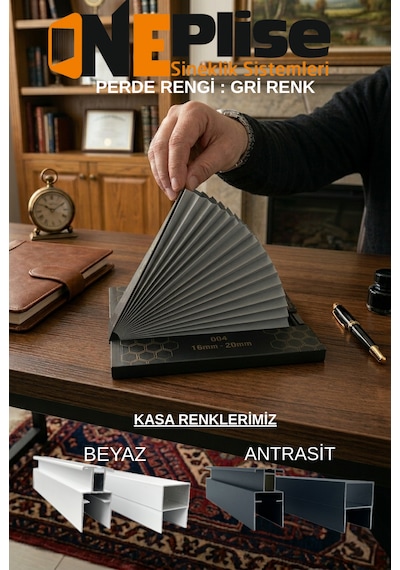 Isı Yalıtımlı %100 Karartma Blackout Plise Seperatör Kapı - Honeycomb Petek Dokulu Katlanır Kapı Ölçü - 100X230