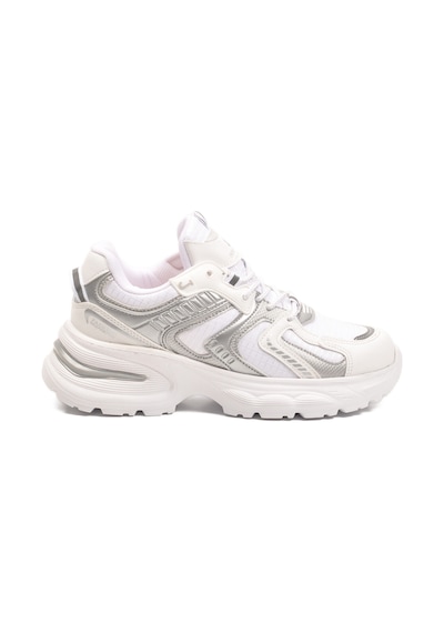 Beyaz Bağcıklı Kalın Taban Hafif Kadın Sneaker 2318 G Beyaz