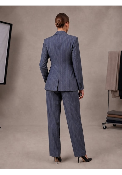 Prenses Kadın Takım Elbise Limited Edition Klasik Blazer Ve Pantolon Lacivert