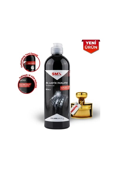 Ultra Silikon Jel Lastik Parlatıcı 500 Ml Suya Dayanıklı Ve Uzun Süre Kalıcı +  Lastik Parlatma Aplikatörü,