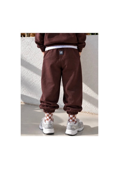 Full Sloganlı Cocuk Takım Kahverengi Kahverengi