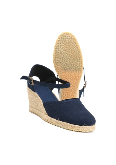 Star Tombis Gerçek Elişi Lacivert Kadın Dolgu Topuk Espadril Handmade Lacivert