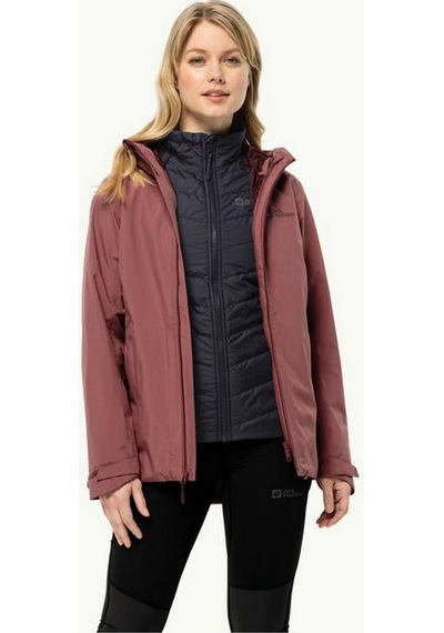 Jack Wolfskin 1115611-2191 Glaabach 3ın1 Jkt W Kadın Outdoor Mont renkli Çok Renkli