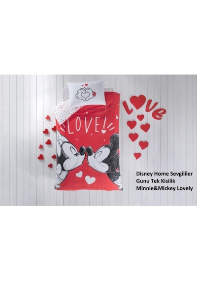 Taç Disney Minnie Mickey Lovely Tek Kişilik Nevresim Takımı (538094328)