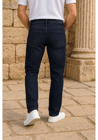 Cedy Denim Xcedy Premium Yüksek Kalite Erkek Klasik 5 Cep Yüksek Bel Regularfit Esnek Boru Paça Pantolon Lacıvert