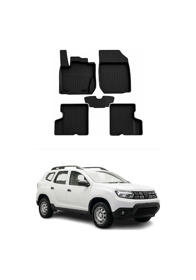 Dacia Duster 2 2018-2026 Uyumlu 4d Havuzlu Paspas Kauçuk Siyah 5 Parça