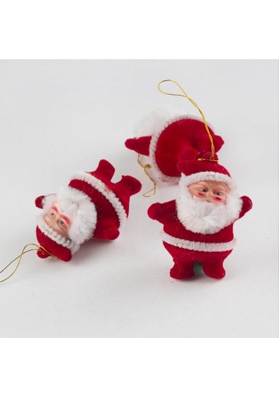 Cosmotex 11154884 - Kırmızı 3 Lü Noel Baba Yılbaşı Ağaç Süsü - Kırmızı