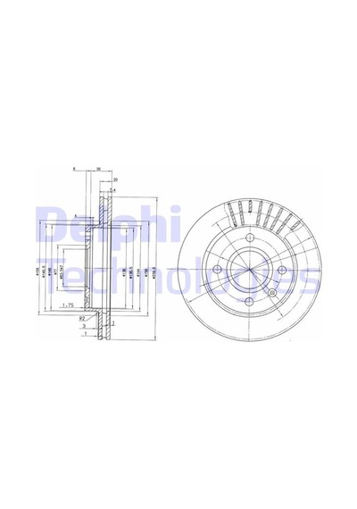 Delphı Fren Diski Ön Ford Fiesta-escort 91 Dış Çap: 240mm Bg2440 93fx 1125 Aa 98at