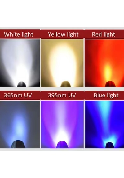 Uv Ledli El Feneri - Powerdex - Su Geçirmez - 20 W - Kırmızı - Pd-9007 Bakır