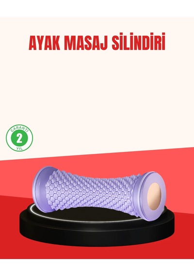 Ayak Masaj Silindiri Derin Doku Masajı Kirpi Topu Akupunktur Etkili Mor