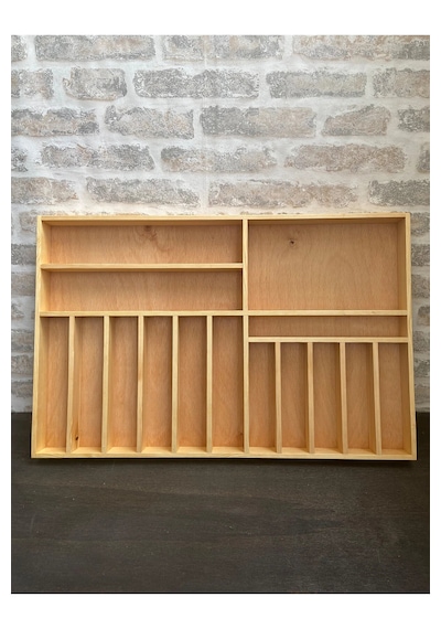 Ayfiwood 45x70 Cm Kaşık, Çatal, Bıçak, Kepçe Organizer 45x70 Cm Ahşap Çekmece Düzenleyici Kaşıklık
