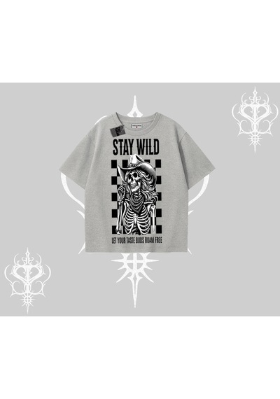 Startmore Startmore Oversize Tshirt Stay Wild Rock Spirit Urban Riot Gri
