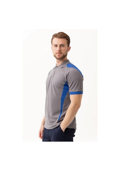 Flora Polo Yaka T-shirt - Nefes Alabilir, Şık Ve Rahat, Outdoor Ve İş Kullanımı Gri-saxmavi
