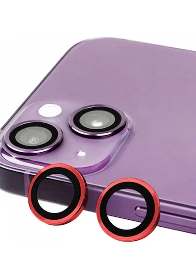 Newface Apple İphone 13 Raze Metal Kamera Lens - Kırmızı