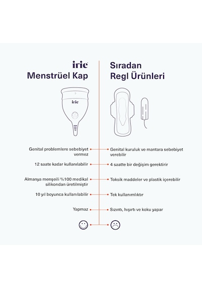 Irie Adet Kabı Regl Kabı Menstrüel Kap Menstrual Cup [[Regular Transparan]]
