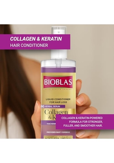 Kolajen &amp Keratin Sıvı Saç Kremi Durulanmayan, Onarıcı &amp Dolgunlaştırıcı Etki, Bitkisel Kompleks B1