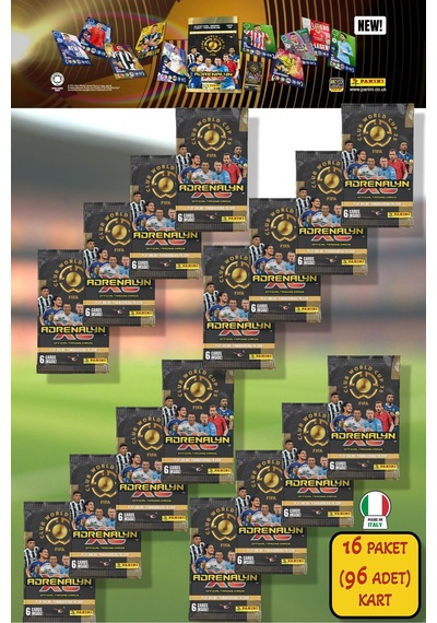 Panini Club World Cup 25 Futbolcu Kartları - 16 Lı Paket 96 Kart
