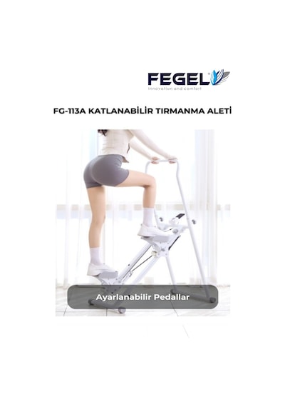 Fegel FG-113A Katlanabilir Ayarlanabilir Pedallı Dijital Sayaçlı Kardiyo Egzersiz Cihazı