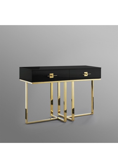 Rihanna Gold Metal Siyah Dresuar Siyah