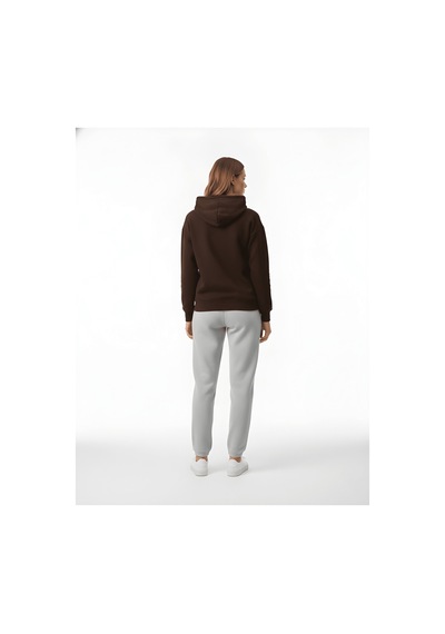 Uyguntarz Unisex Yumuşak Dokulu 3 İplik Umber Oversize Sweatshirt Kahverengi
