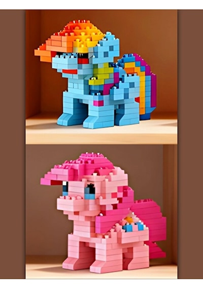 Brıcks My Little Pony Rainbow Dash & Pinkie Pie İkili Yapı Blokla