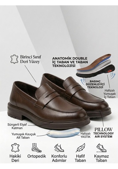 Komcero Dr.jells 6k4047-56646 Erkek Hakiki Deri Pıllow Technology Aır System Loafer Ayakkabı Kahve Komcero Dr.jells 6k4047-56646 Erkek Hakiki Deri Pıllow Technology Aır System Loafer Ayakkabı Kahve