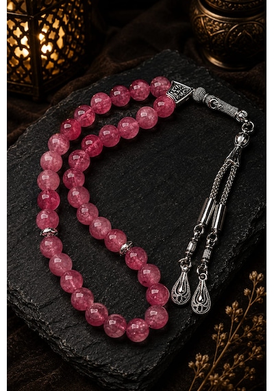 Turmalin Tesbih 8 Mm Pembe