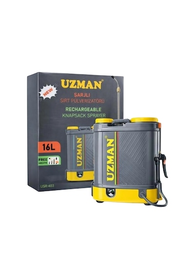 Uzman Sırt Tipi Akülü İlaçlama Pompası 16 Lt 5.5 Kg