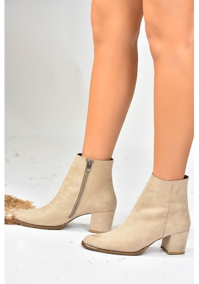 Fox Shoes Bej Süet Kadın Bot G654013102