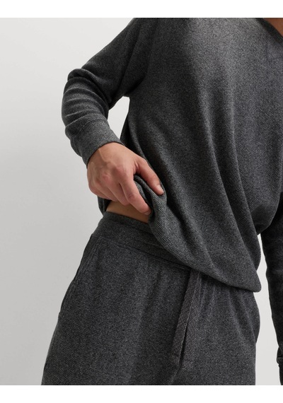Marks & Spencer Saf Pamuklu Waffle Pijama Altı T07003567 Gri
