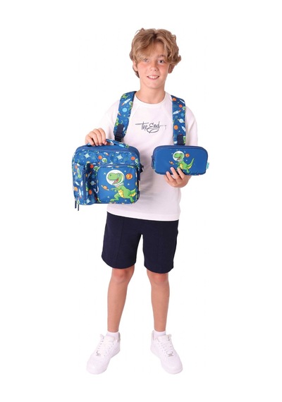 Kaukko Kids 3d Dinazor Şekilli Erkek Çocuk Üçlü Okul Çantası Seti/takımı - Lacivert L5252+l7252+l8252 Lacivert