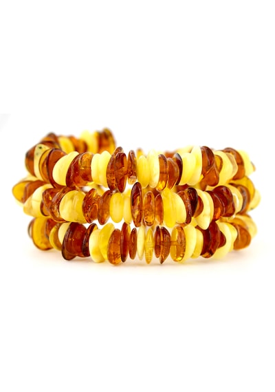 Kehribar Bileklik Amorf Tasarım Ambergold Blk23-126 Çok Renkli