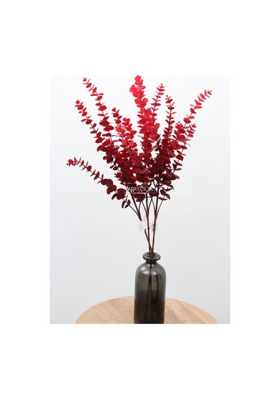 Yapay Retro Pastel Okaliptus Dalı 88 Cm Bordo