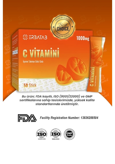 Erbatab C Vitamini İçeren Takviye Edici Gıda