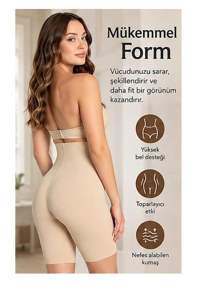 Perafit Lazer Paçalı Korse Ten Rengi