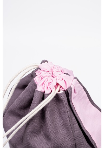 Fabric Craft Bag Çocuk Sırt Çantası Tavşan Figürlü Pembe Pembe - Gri