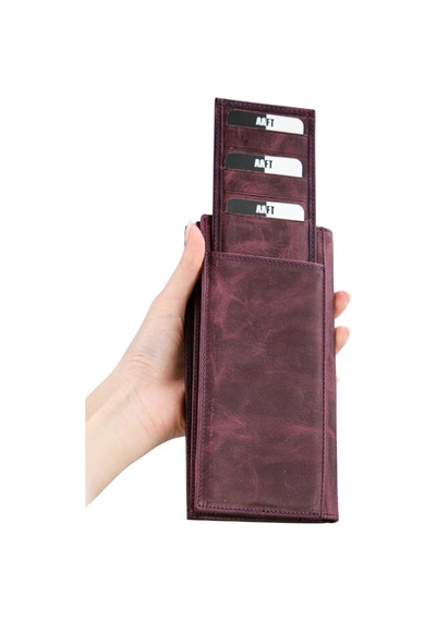 Mft Leather Hakiki Deri Kartlıklı Unisex Cüzdan Lilyum 7286 Tiguan Mor