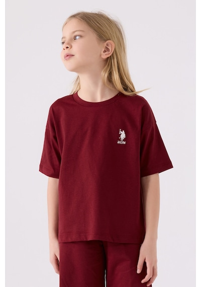 U.S. Polo Assn. U.s. Polo Assn Kız Çocuk Bordo Bermuda Takım Bordo