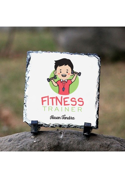 Fitness Eğitmenine Hediye İsme Özel Dekoratif Taş